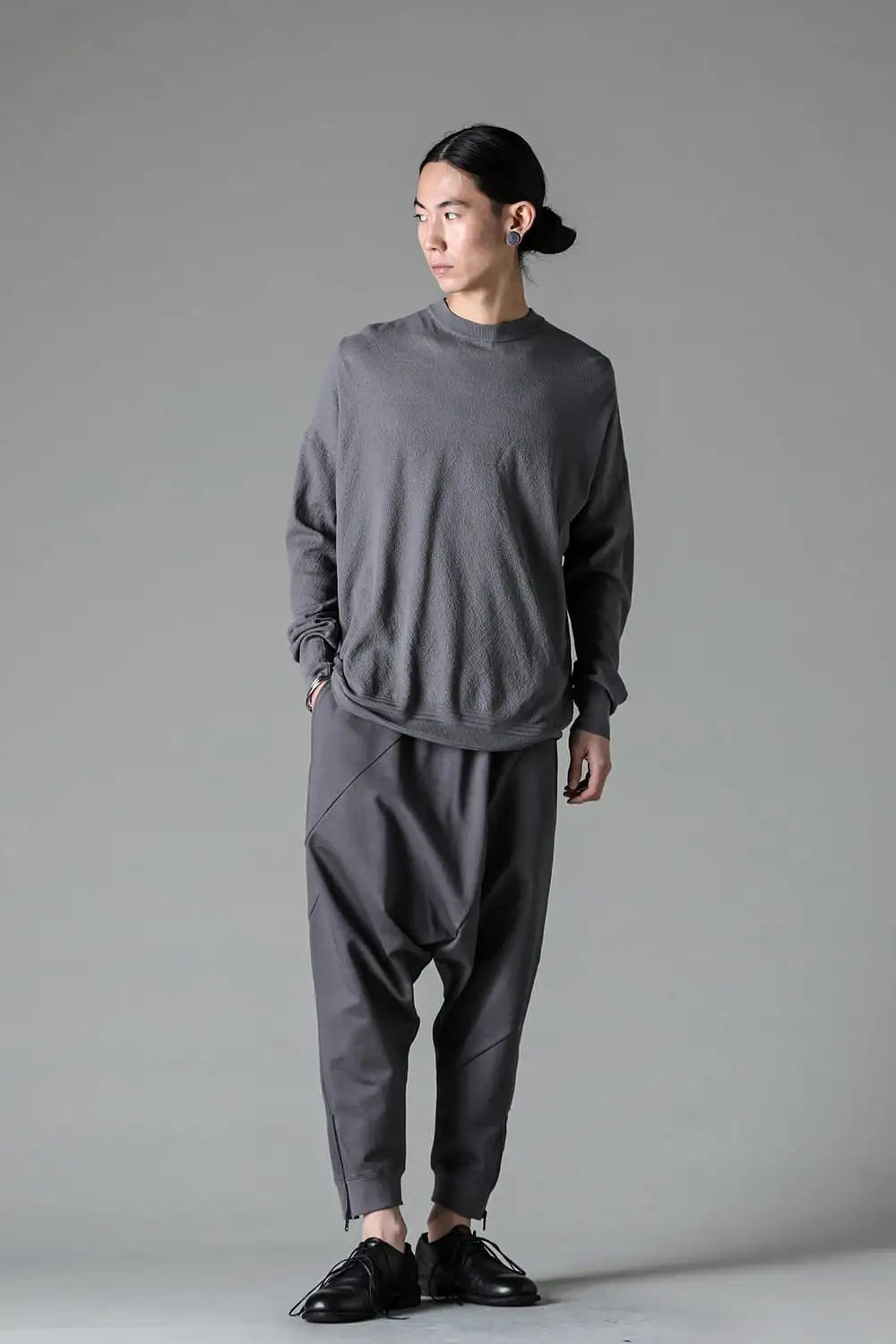 Pullover knit cotton / linen / silk Gray