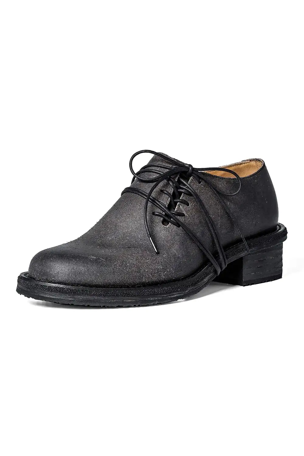 Diagonal Lace-up Derby Shoes  D.Gray