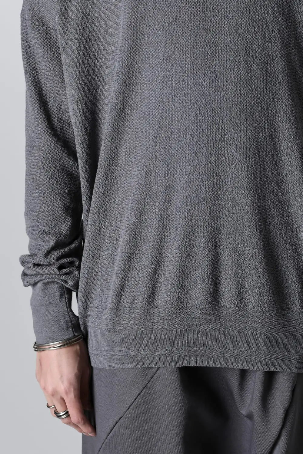 Pullover knit cotton / linen / silk Gray