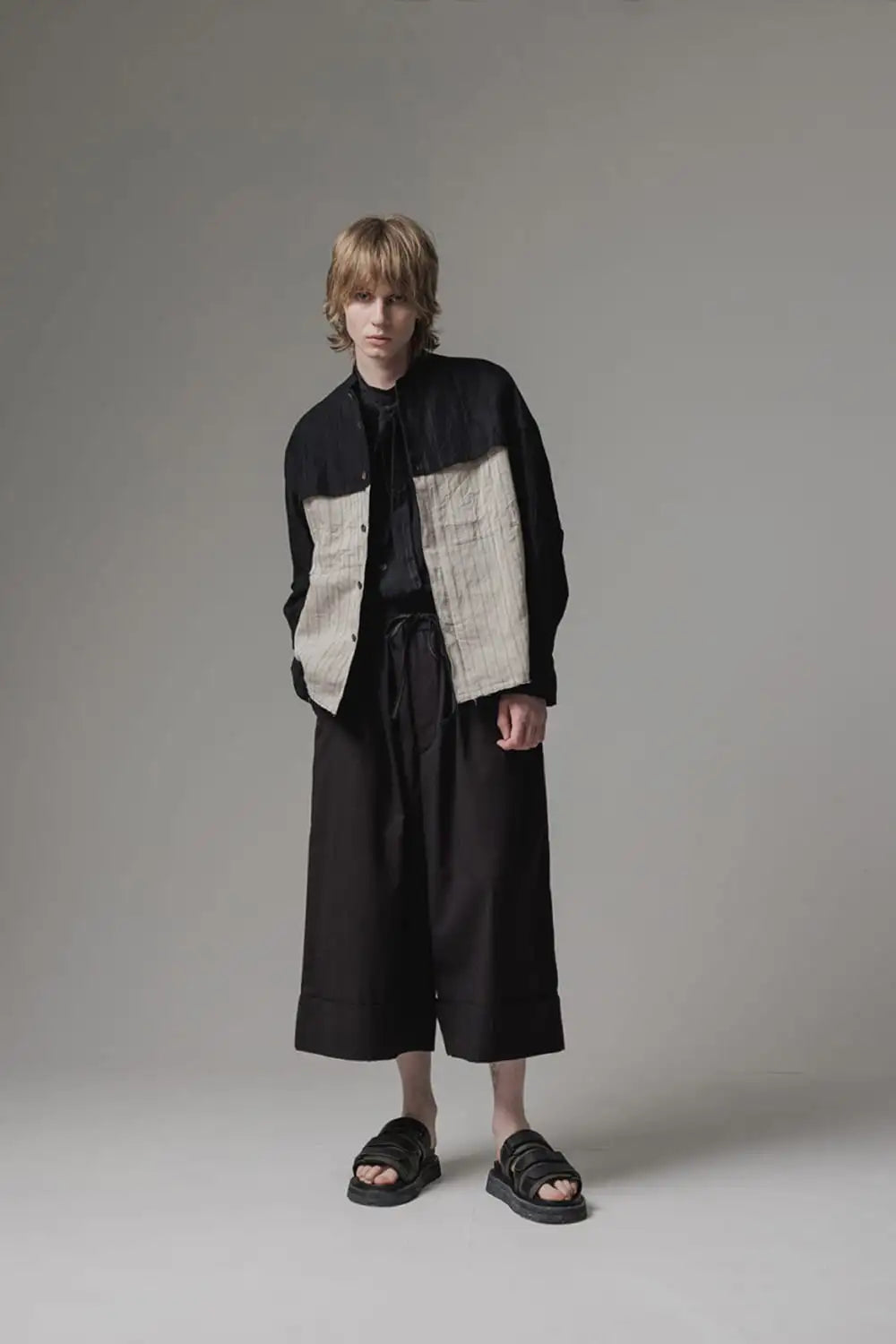 Shirt cotton / linen stripe