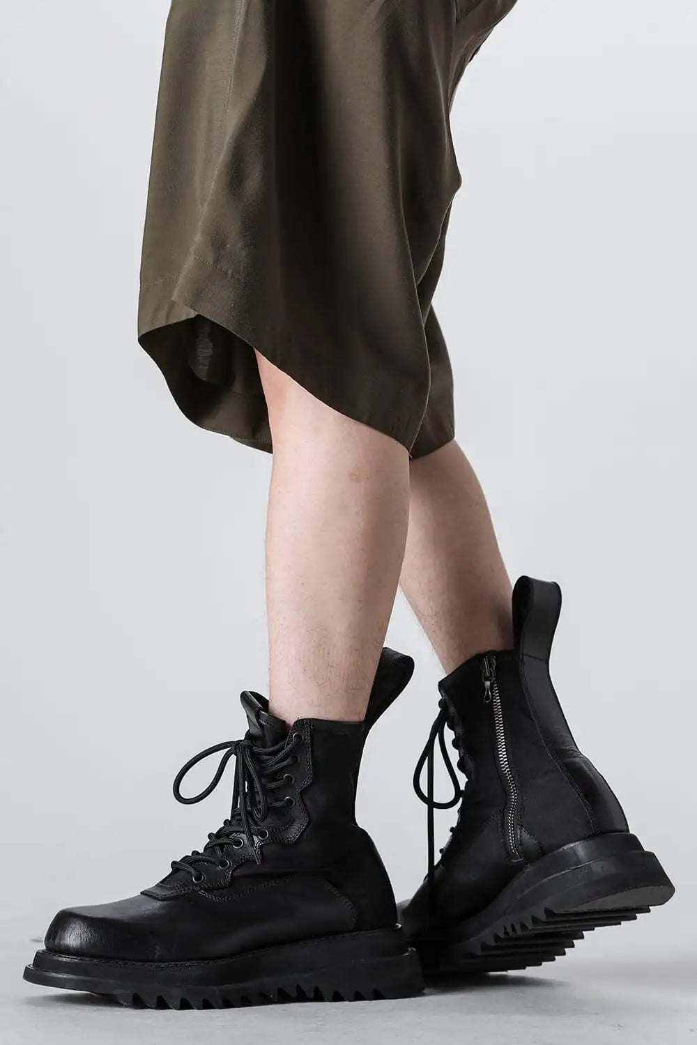 Cow Skin Lace Up Boots