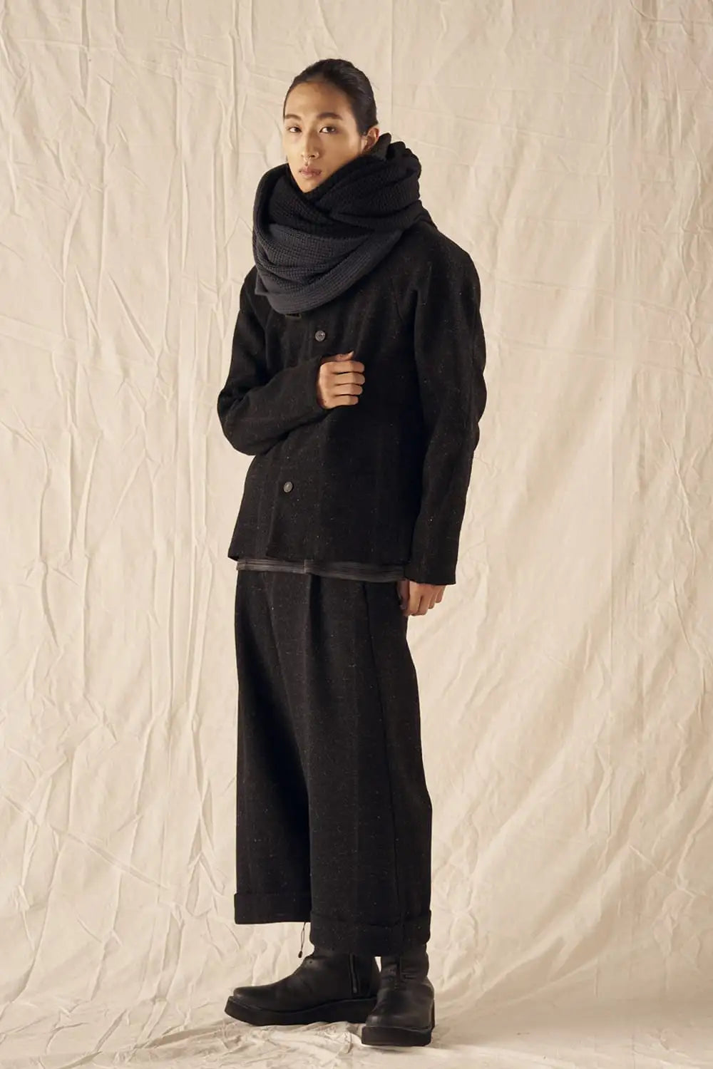 Stole cotton / cashmere Mixed Black