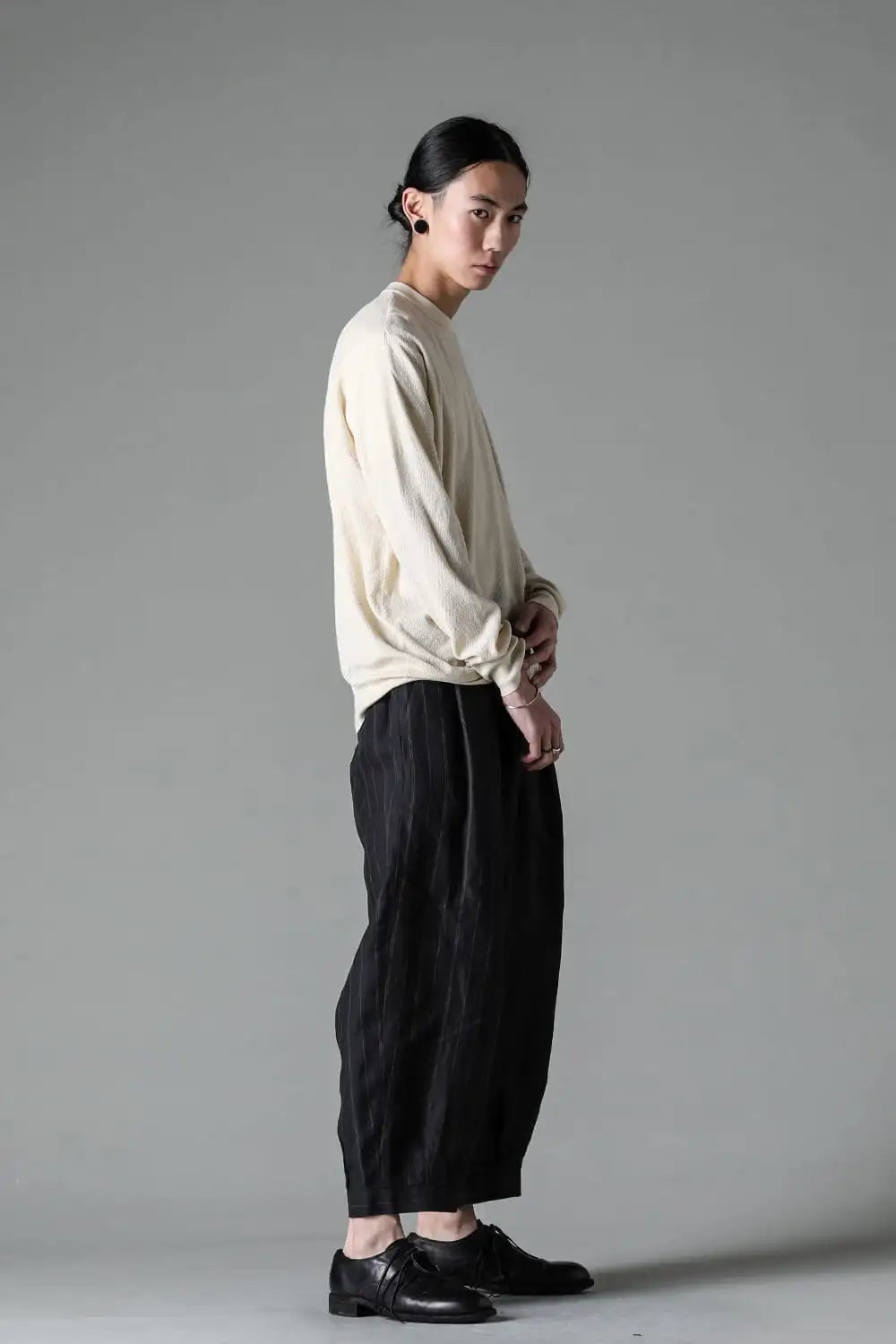 プルオーバーニット コットンリネンシルク Ecru