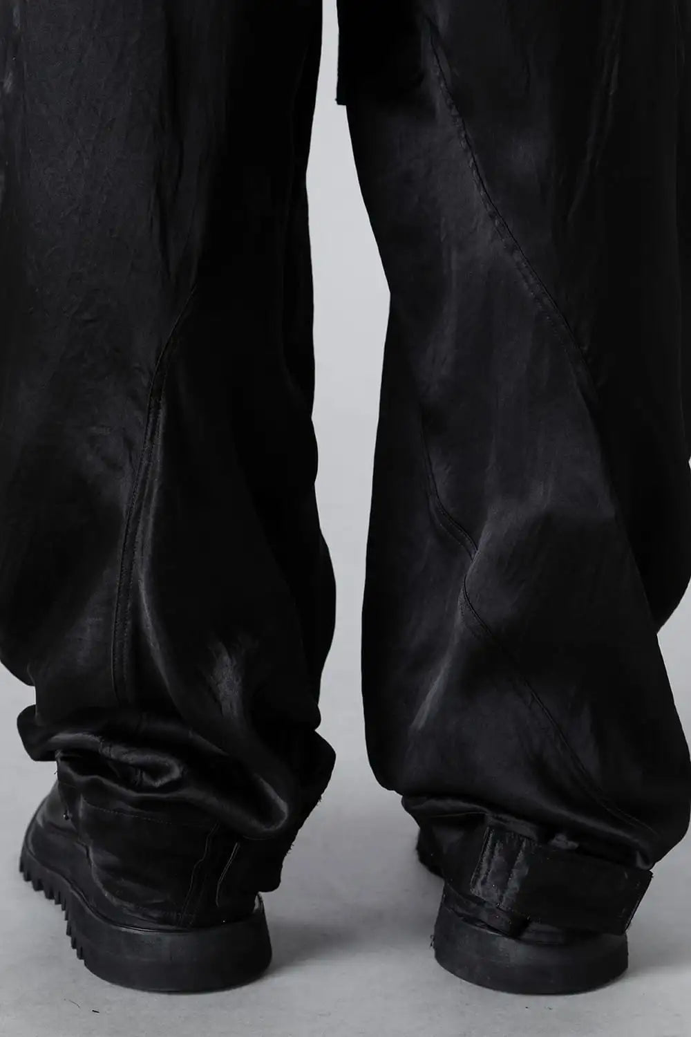 Acetate Vintage Satin Twisted Wide Pants