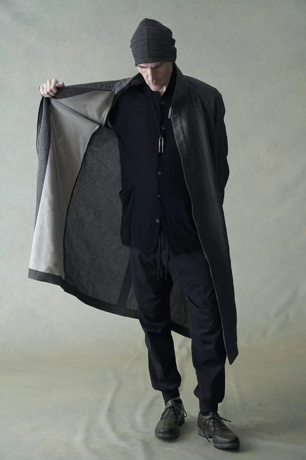 Knit cardigan cotton / linen / silk Black