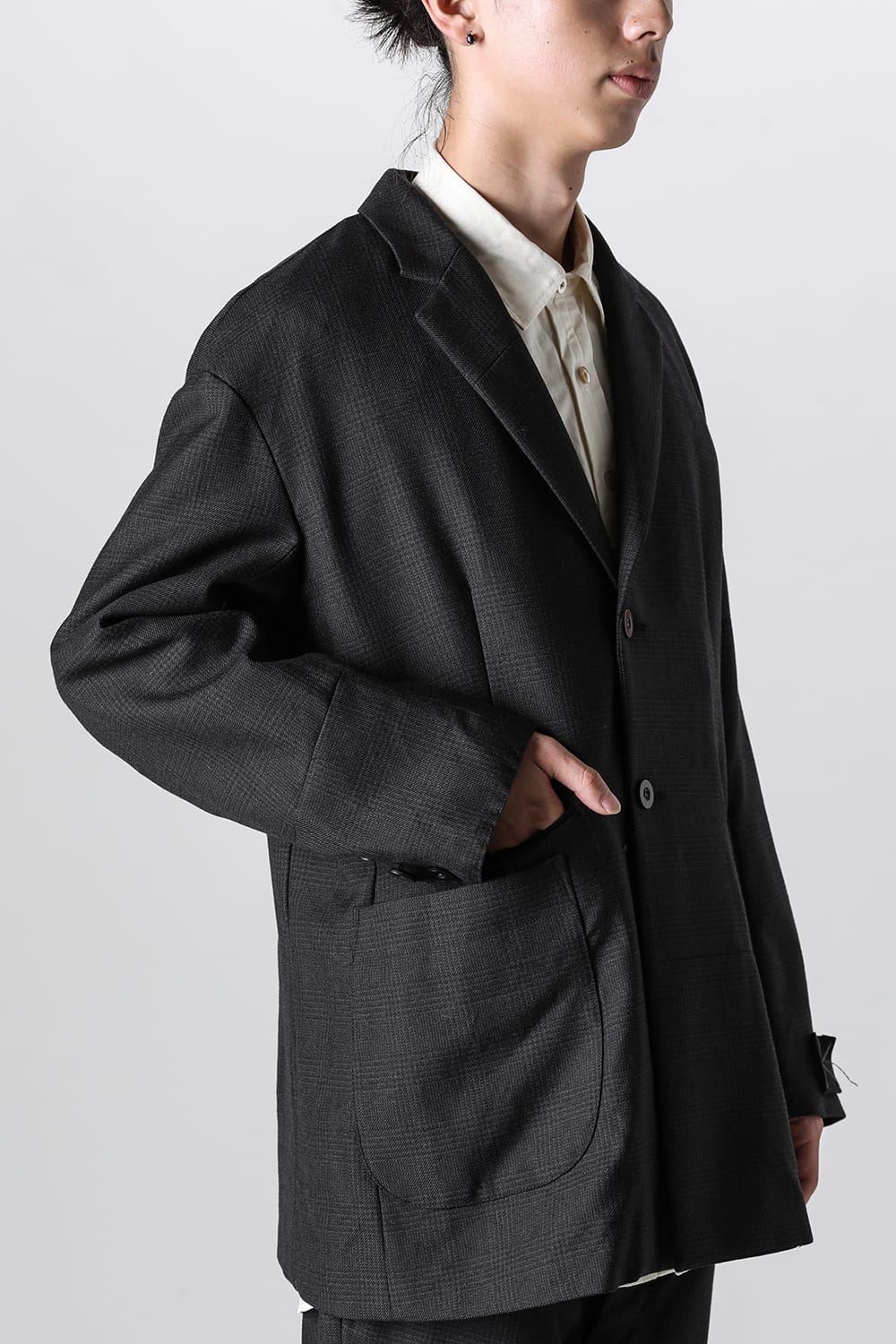 Patch Worked Relax Fit 2B Blazer Glen Check HERBIE