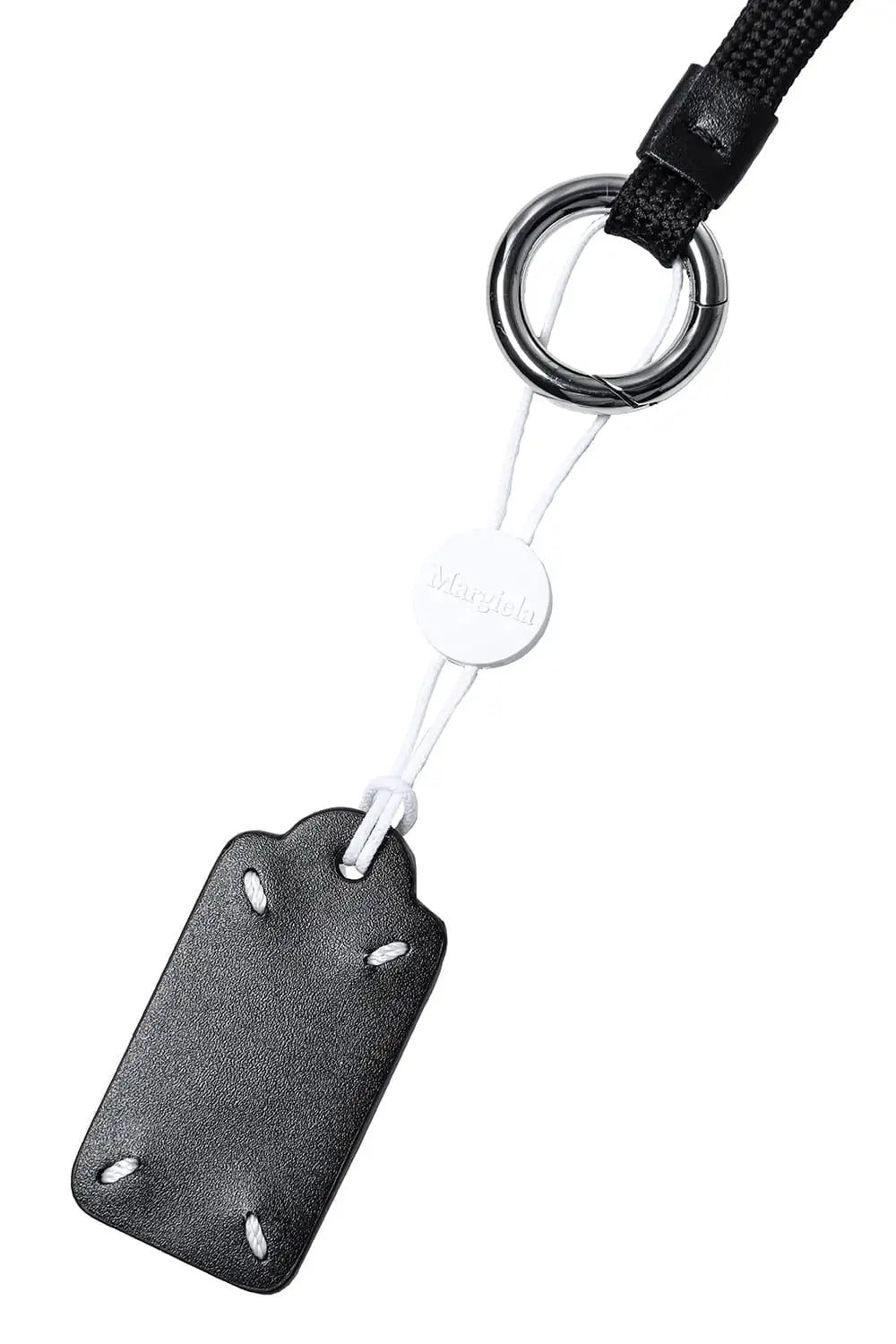 Tag Key Ring With Lace Black