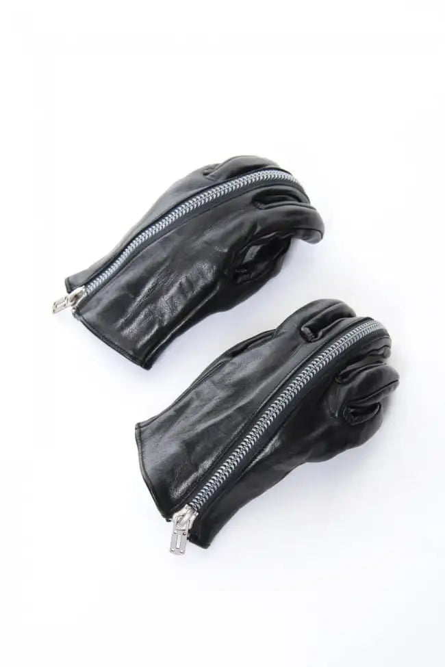 Horse Leather Zip Gloves