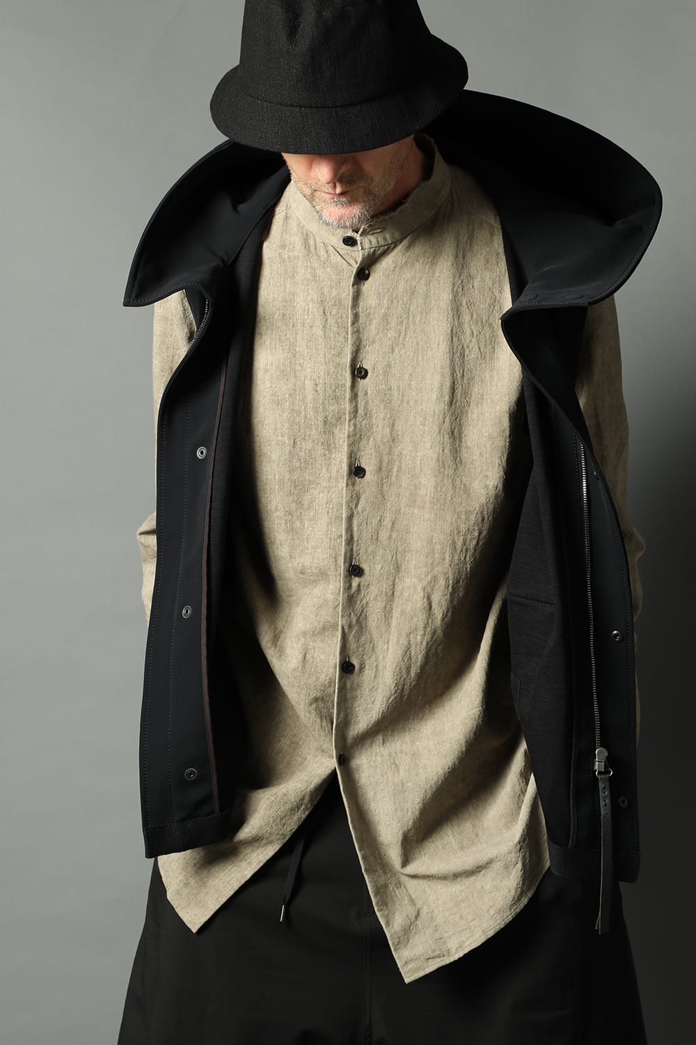 Shirt cotton / linen cold dyed