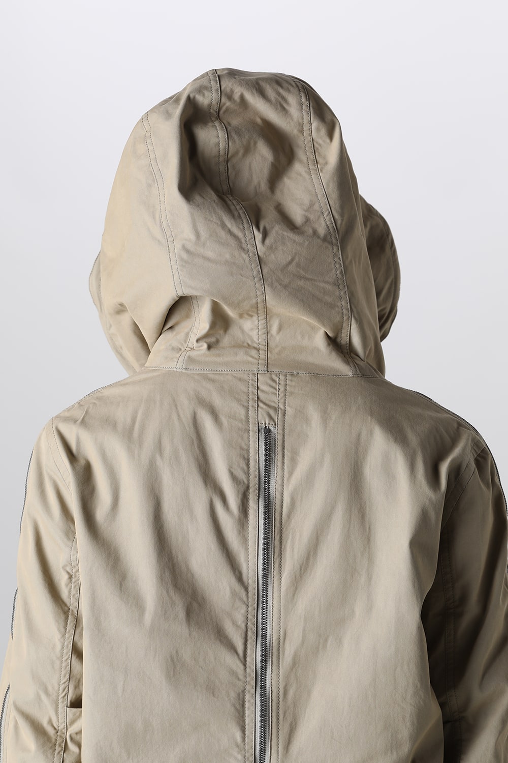 Multi Zip Military Hoodie Coat - Without Patches Beige