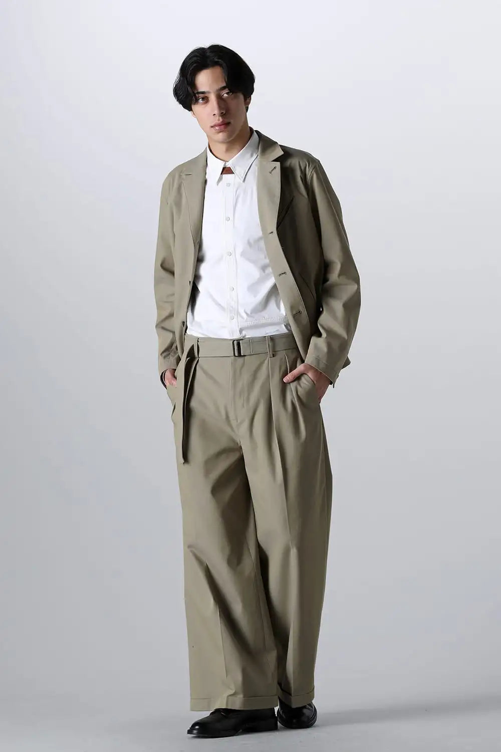 Belted Buggy Trousers  Khaki