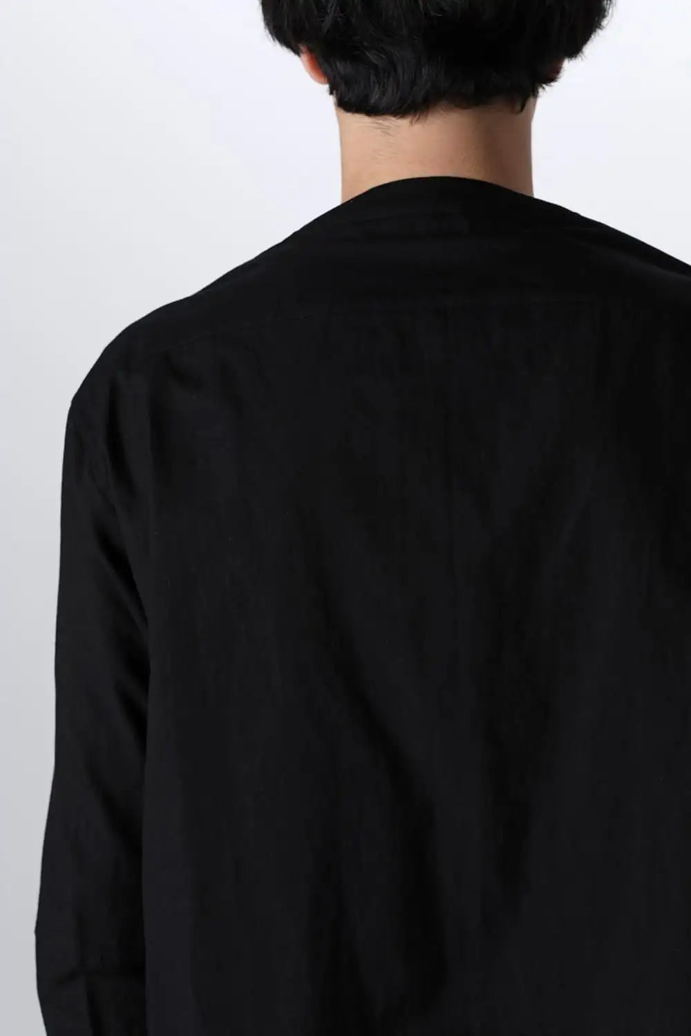 Cotton/Linen V Shirt  Black