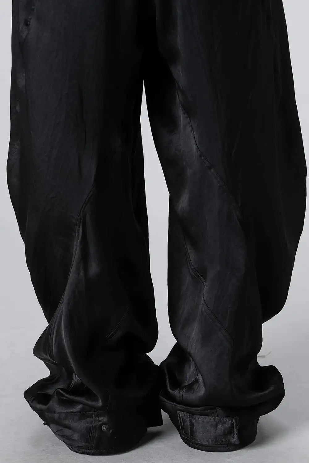 Acetate Vintage Satin Twisted Wide Pants