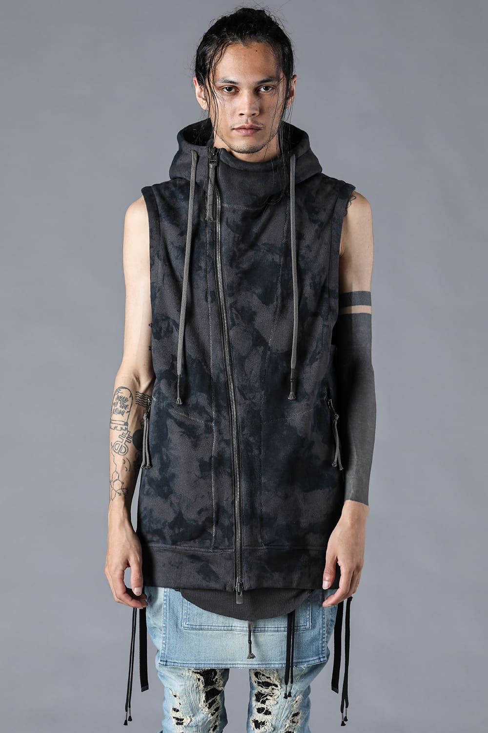 Untwisted Fleece-Line Coate Hooded Vest