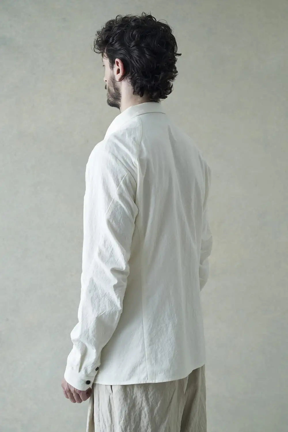 High neck shirt cotton / hemp