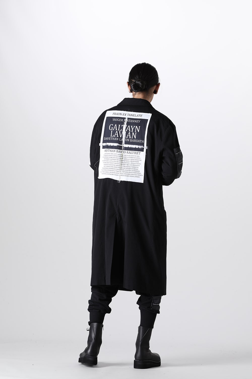 Oversized Long Jacket w/Printed Patches