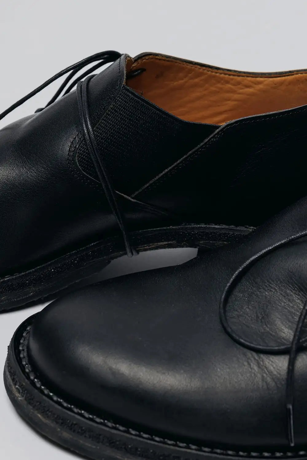 Diagonal Lace-up Derby Shoes  Black