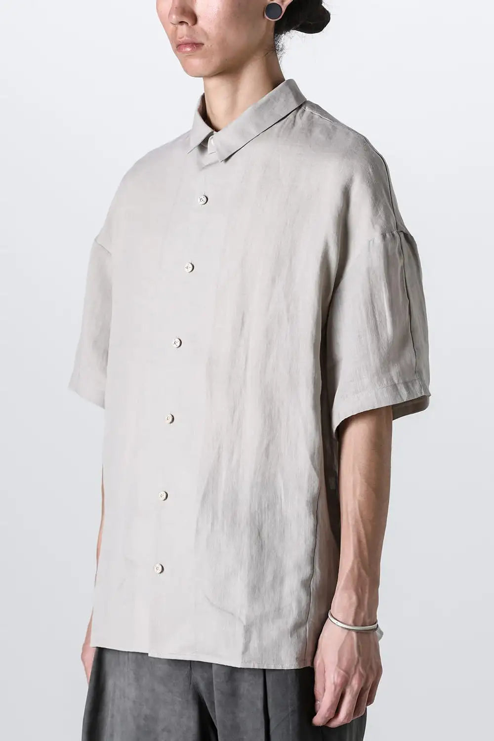 Short sleeve shirt ramie Ecru