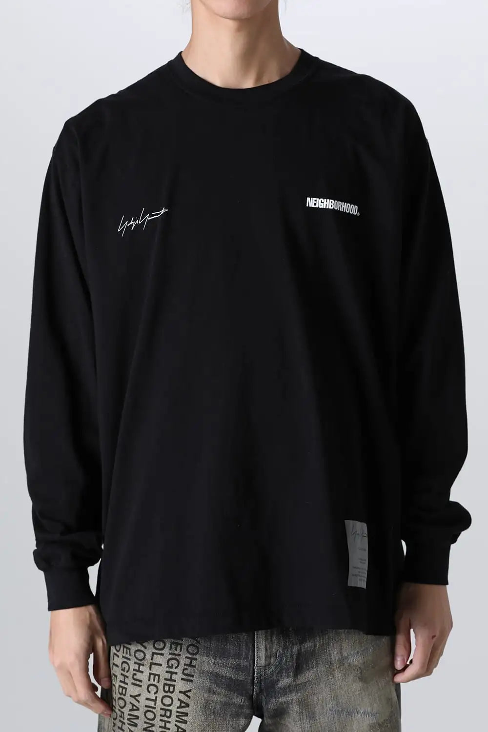 NEIGHBORHOOD x Yohji Yamamoto Print Long Sleeve T-Shirt Black