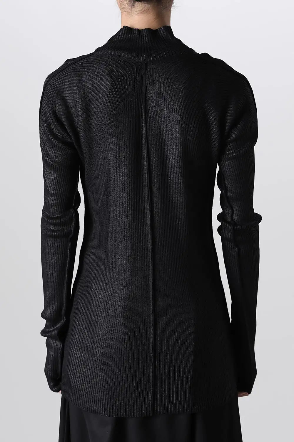 Wool Viscose Coated High Neck Knit