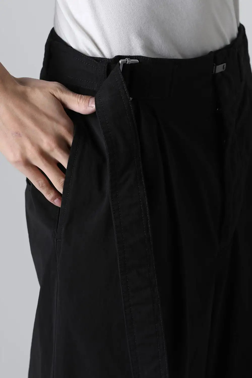 Dry Cotton Wide-Cropped Pants  Black