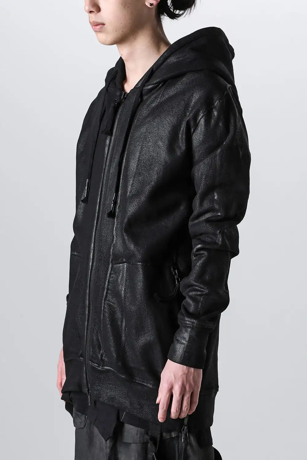 Untwisted Fleece-Lined Coating Hooded Jacket