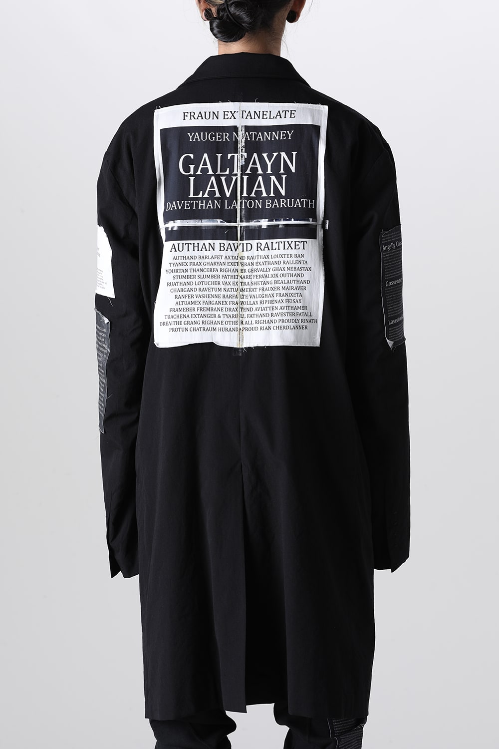 Oversized Long Jacket w/Printed Patches