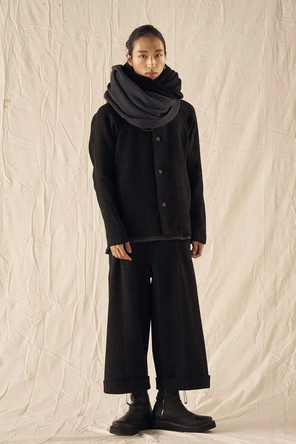 Stole cotton / cashmere Mixed Black