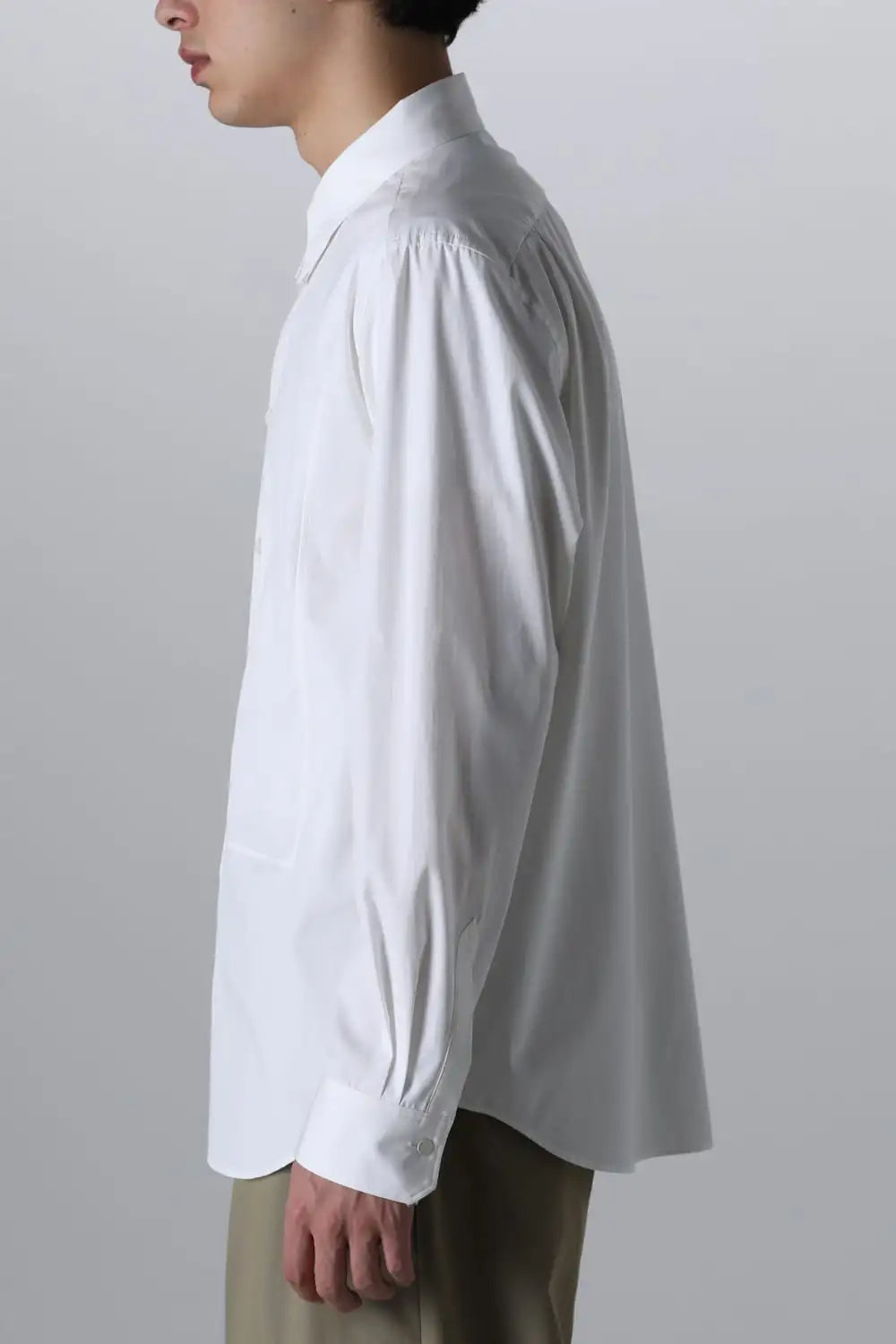 Front panel Shirt With Leather Tab White