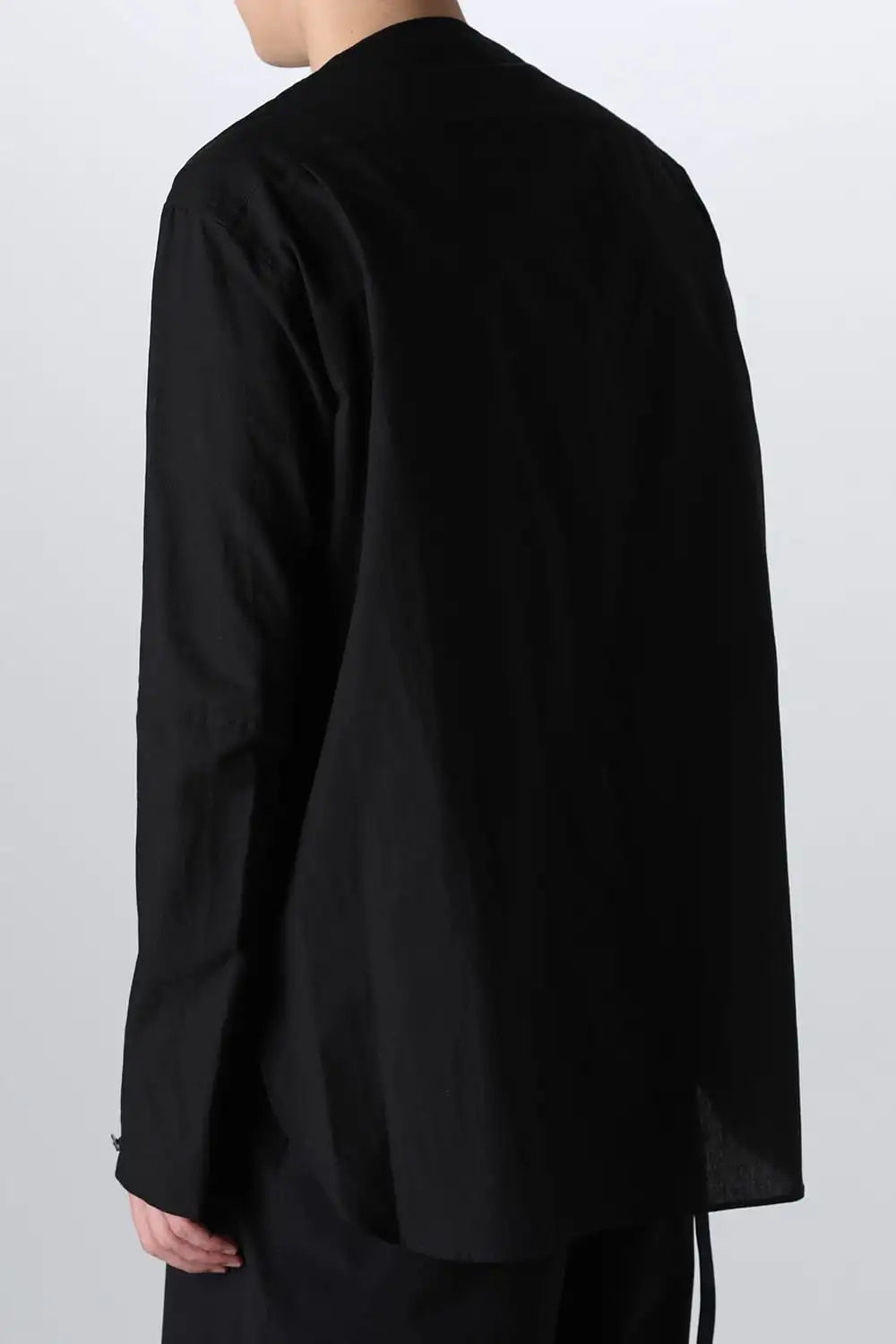 Cotton/Linen V Shirt  Black