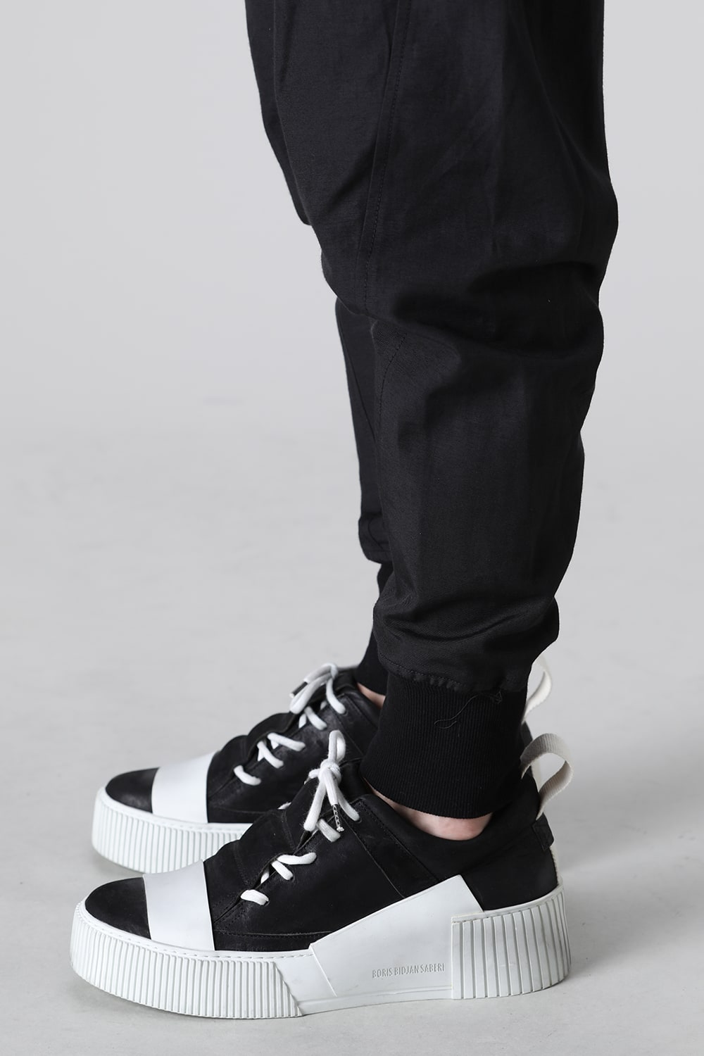 Nylon/Cotton Grosgrain Sarrouel Pants Black