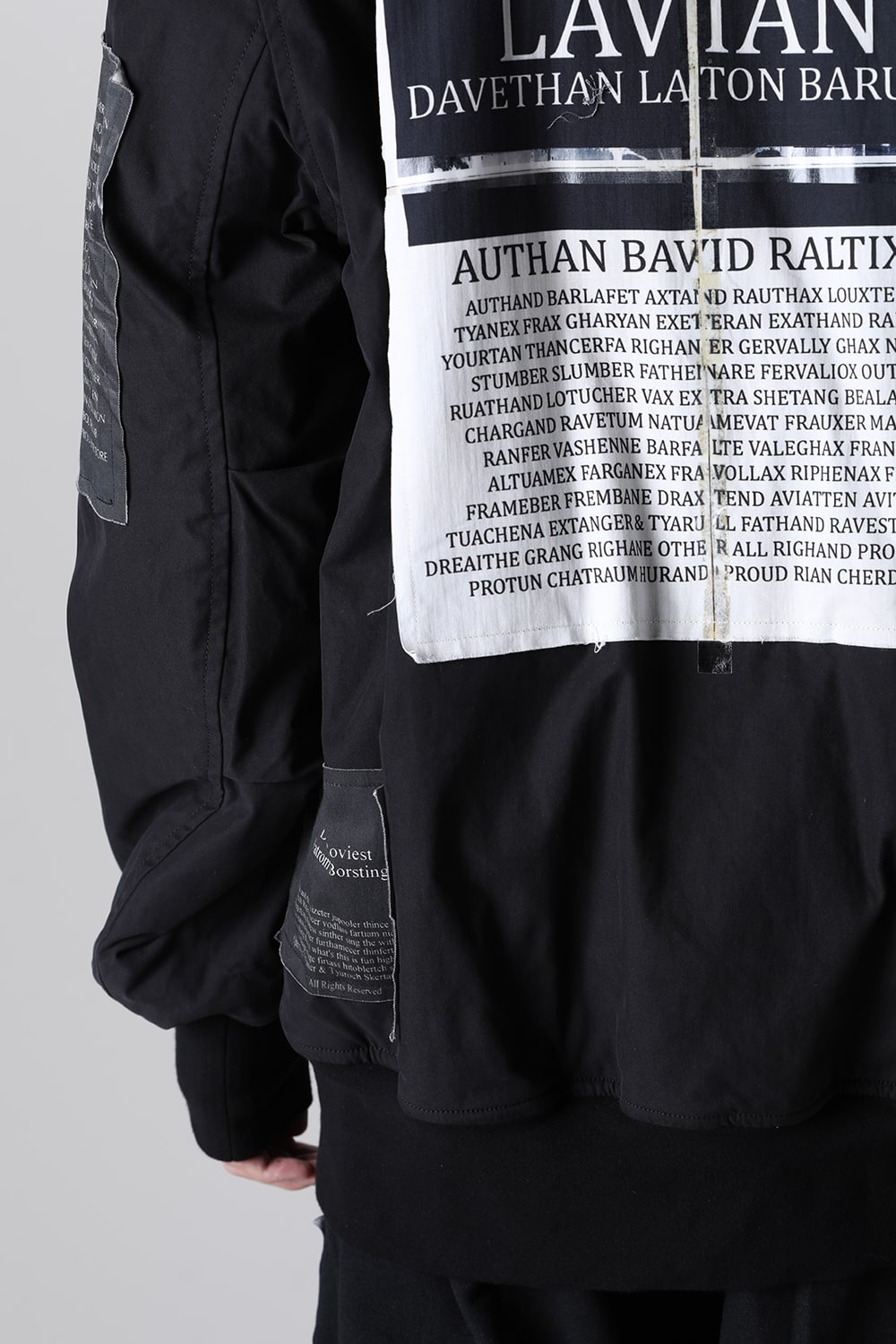 Oversized Bomber Jacket w/Printed Patches