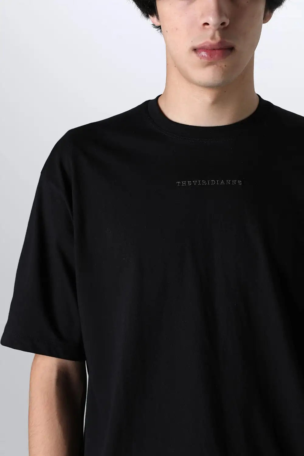 Cotton Jersey Embroidered S/S Tee Black