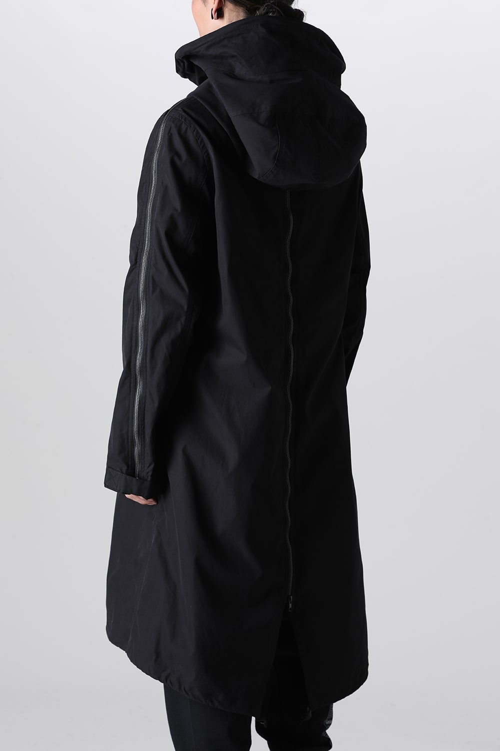 Multi Zip Military Hoodie Coat - Without Patches Black