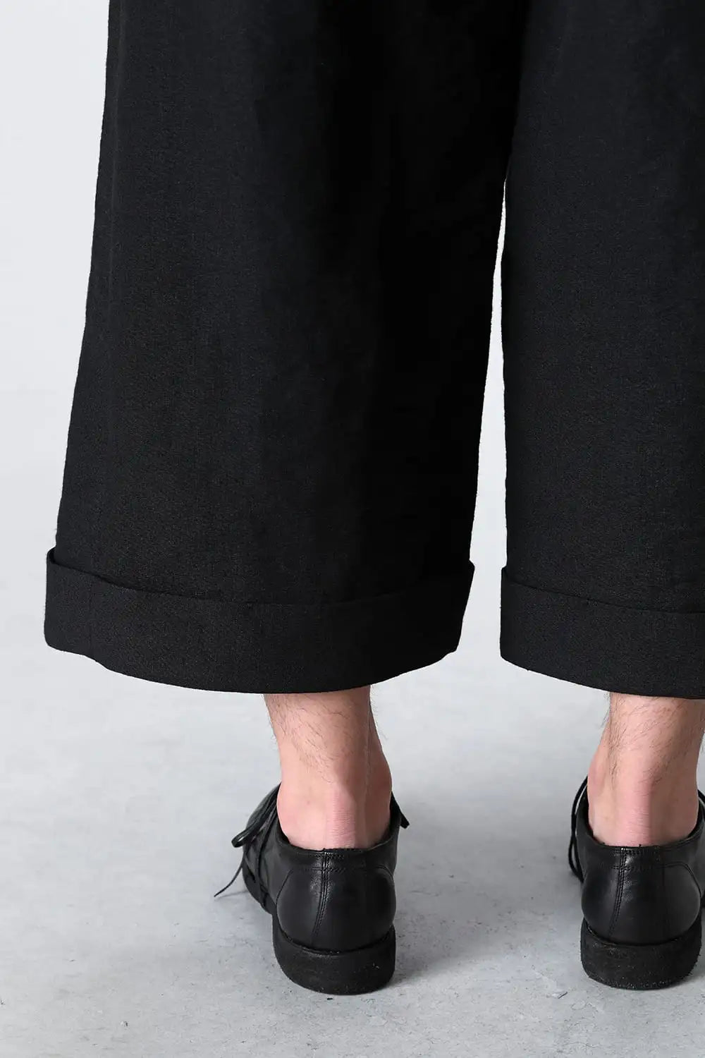 Cropped baggy pants linen / japanese paper