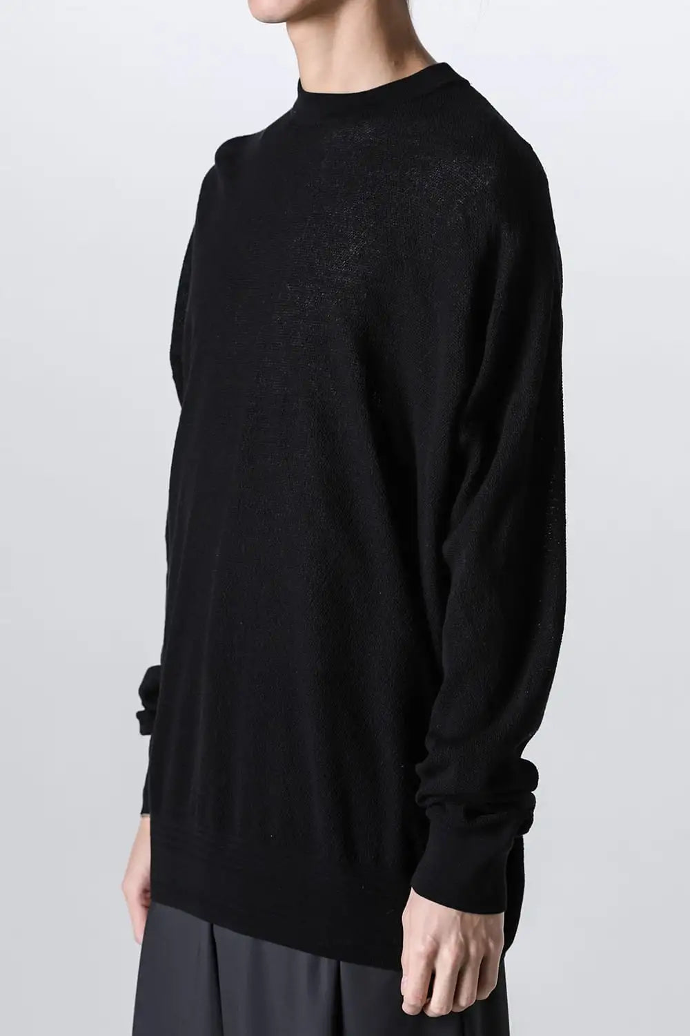プルオーバーニット コットンリネンシルク Black