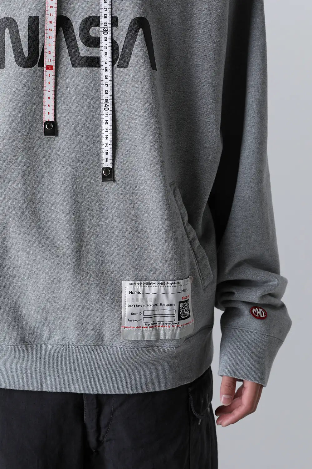 NASA Printed Hoodie Gray
