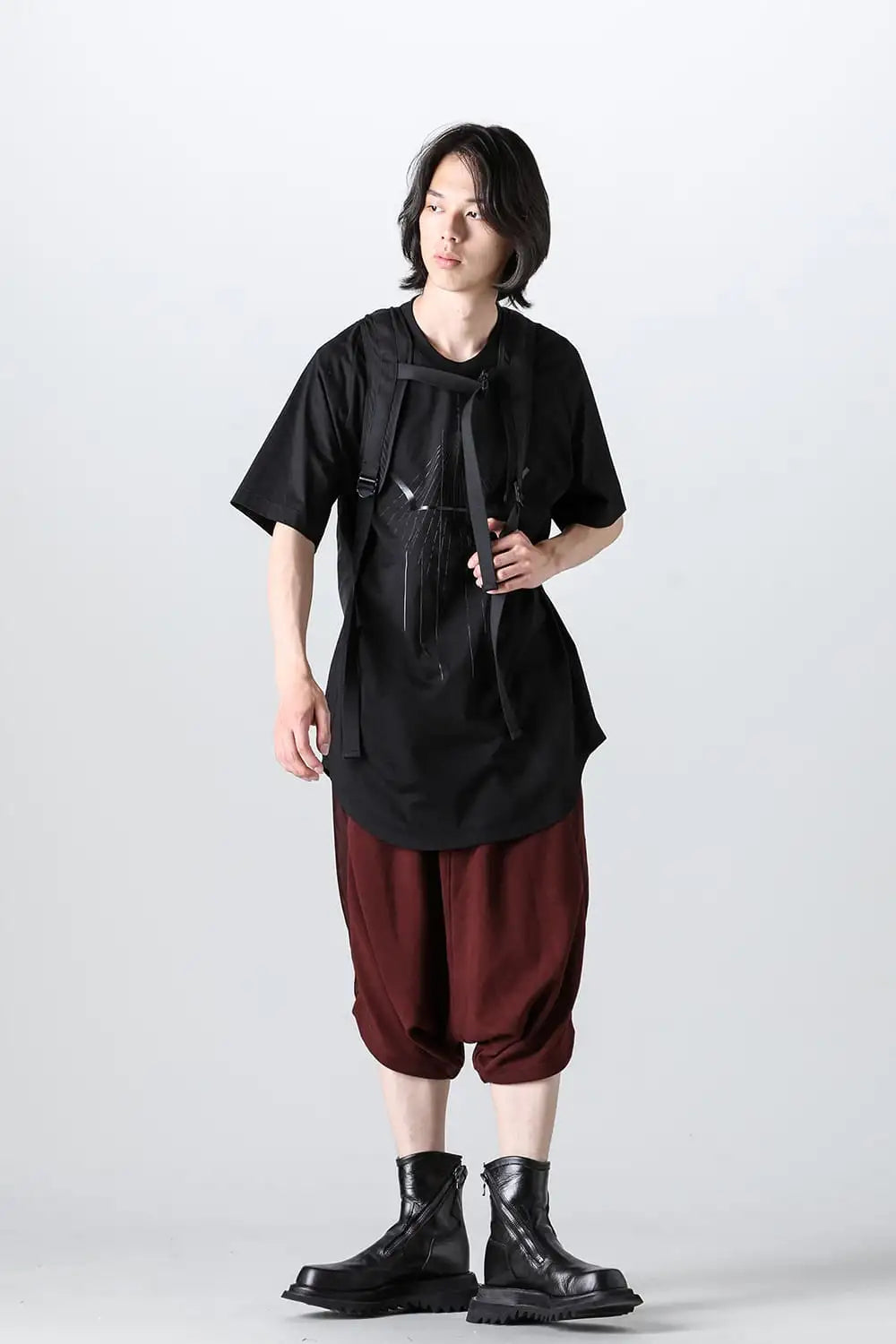 Cotton Sweat Sarouel Short Pants Blood