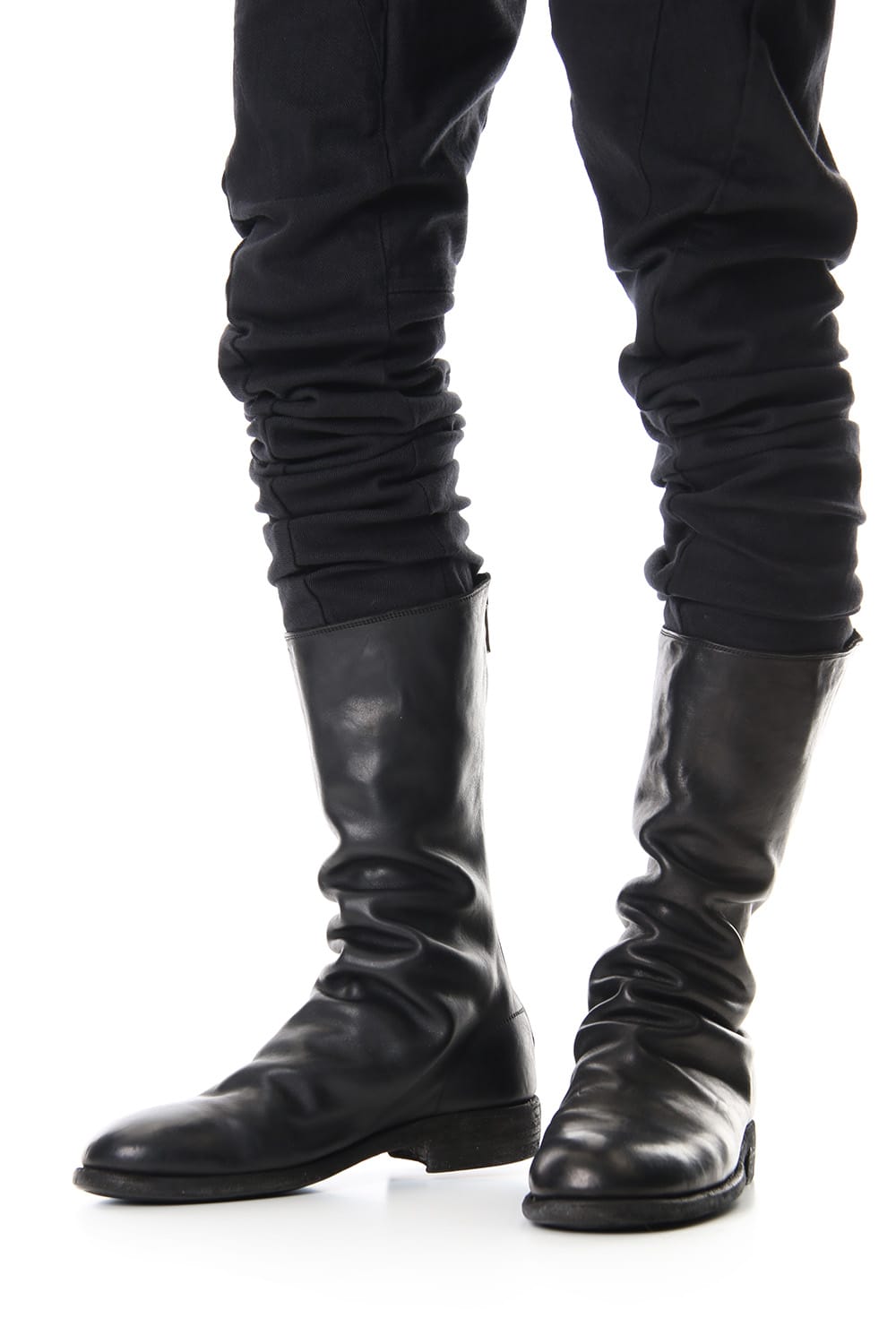 Long Back Zip Boots Single Sole - Horse Full Grain Leather - 989