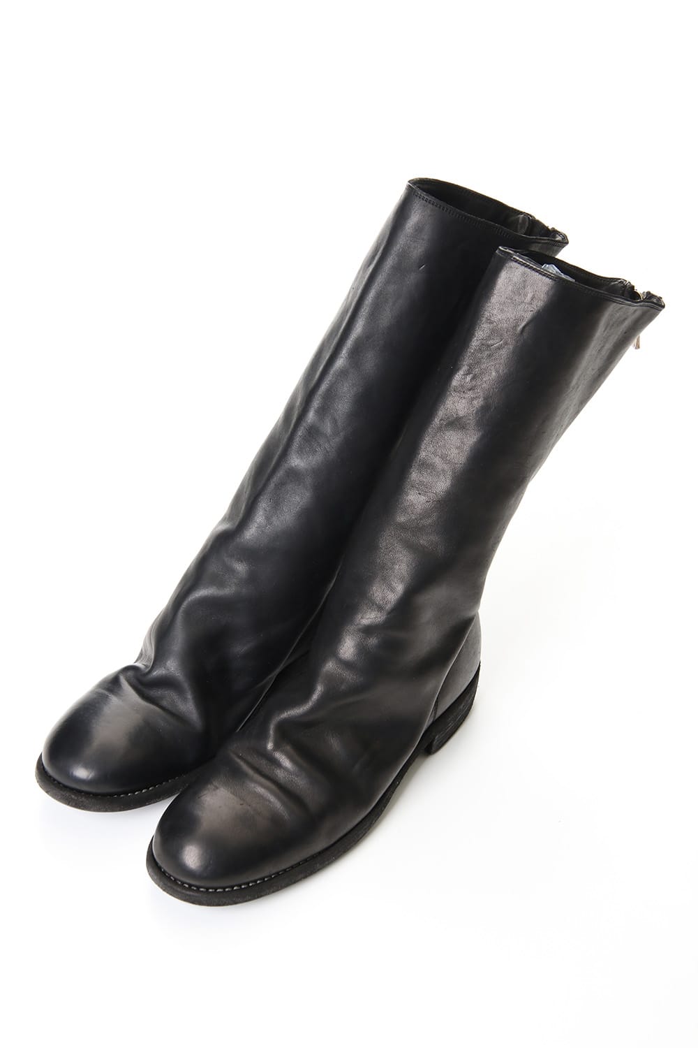 Long Back Zip Boots Single Sole - Horse Full Grain Leather - 989