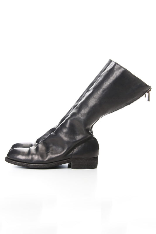 Long Back Zip Boots Single Sole - Horse Full Grain Leather - 989
