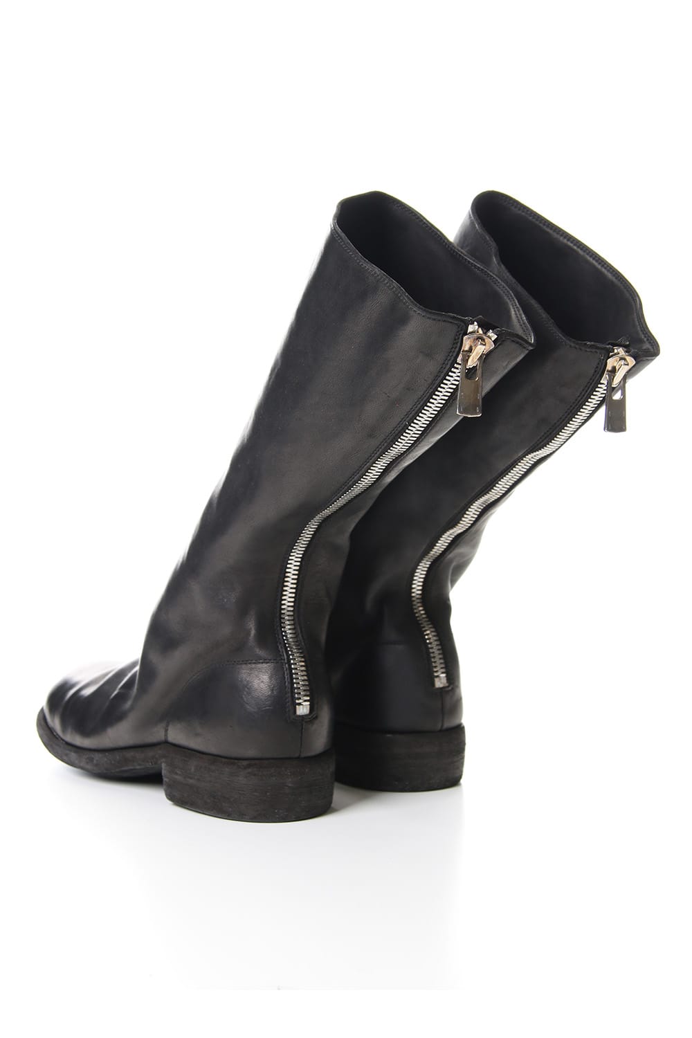 Long Back Zip Boots Single Sole - Horse Full Grain Leather - 989