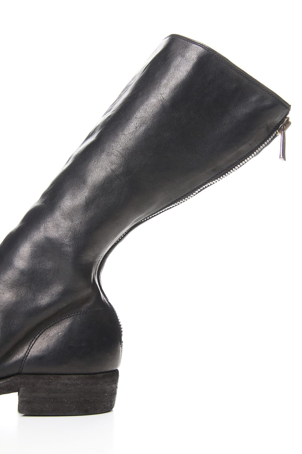 Long Back Zip Boots Single Sole - Horse Full Grain Leather - 989