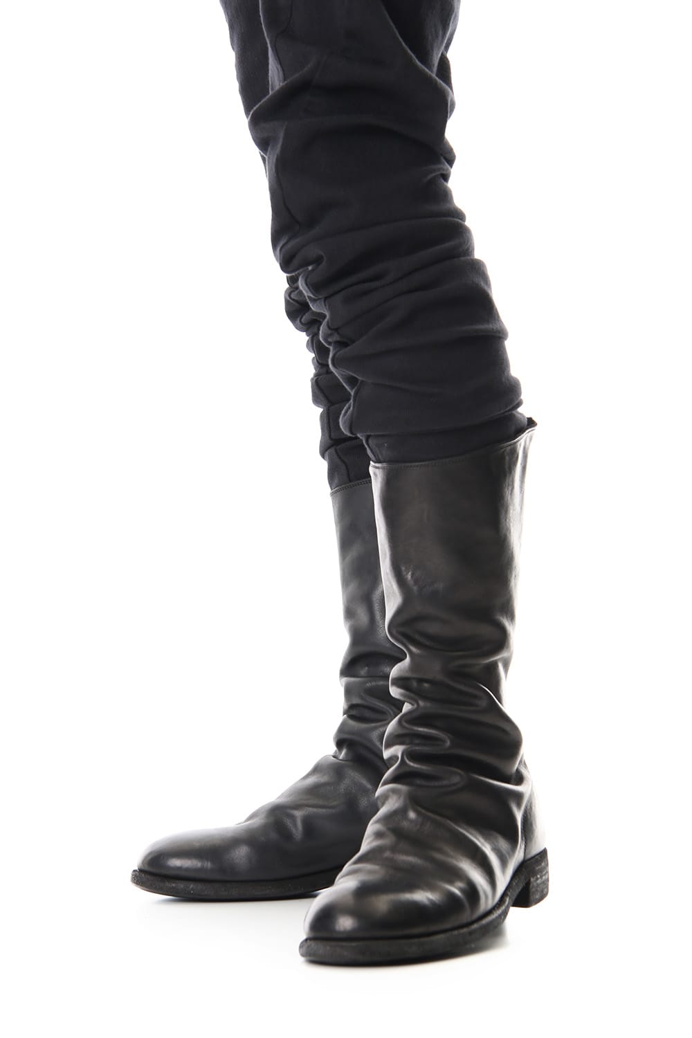 Long Back Zip Boots Single Sole - Horse Full Grain Leather - 989