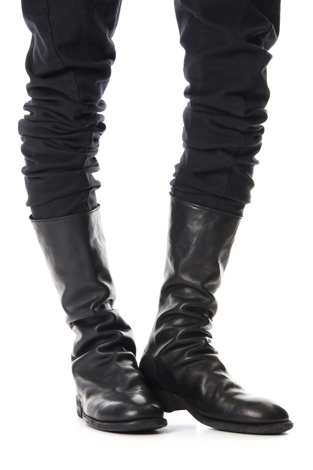 Long Back Zip Boots Single Sole - Horse Full Grain Leather - 989