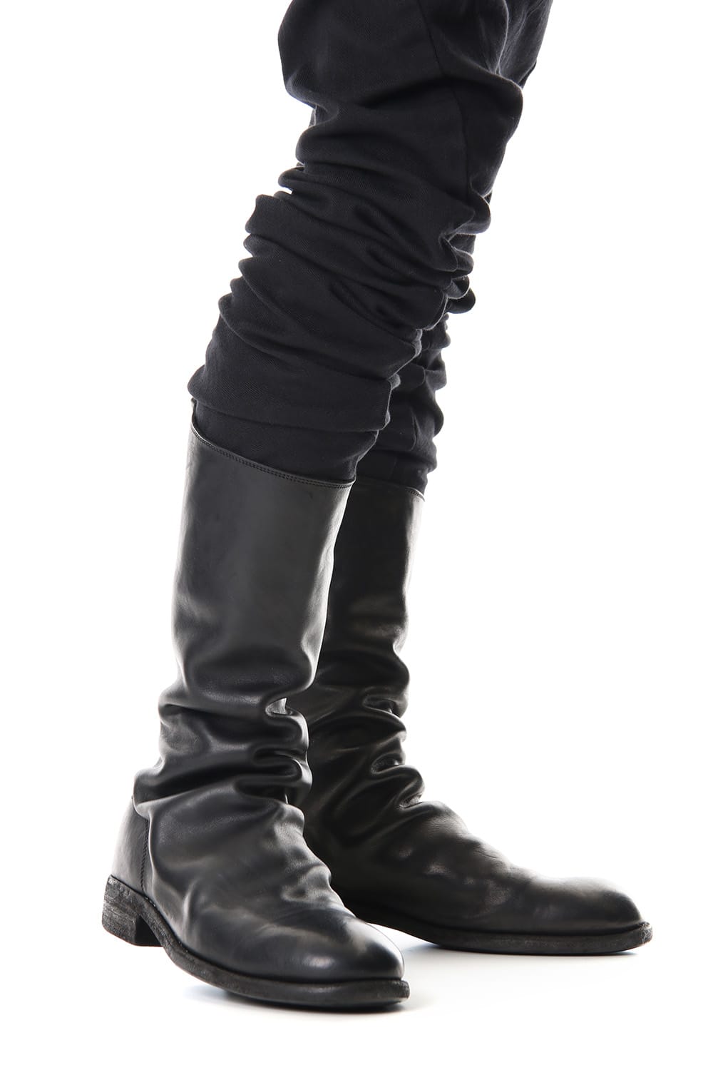 Long Back Zip Boots Single Sole - Horse Full Grain Leather - 989