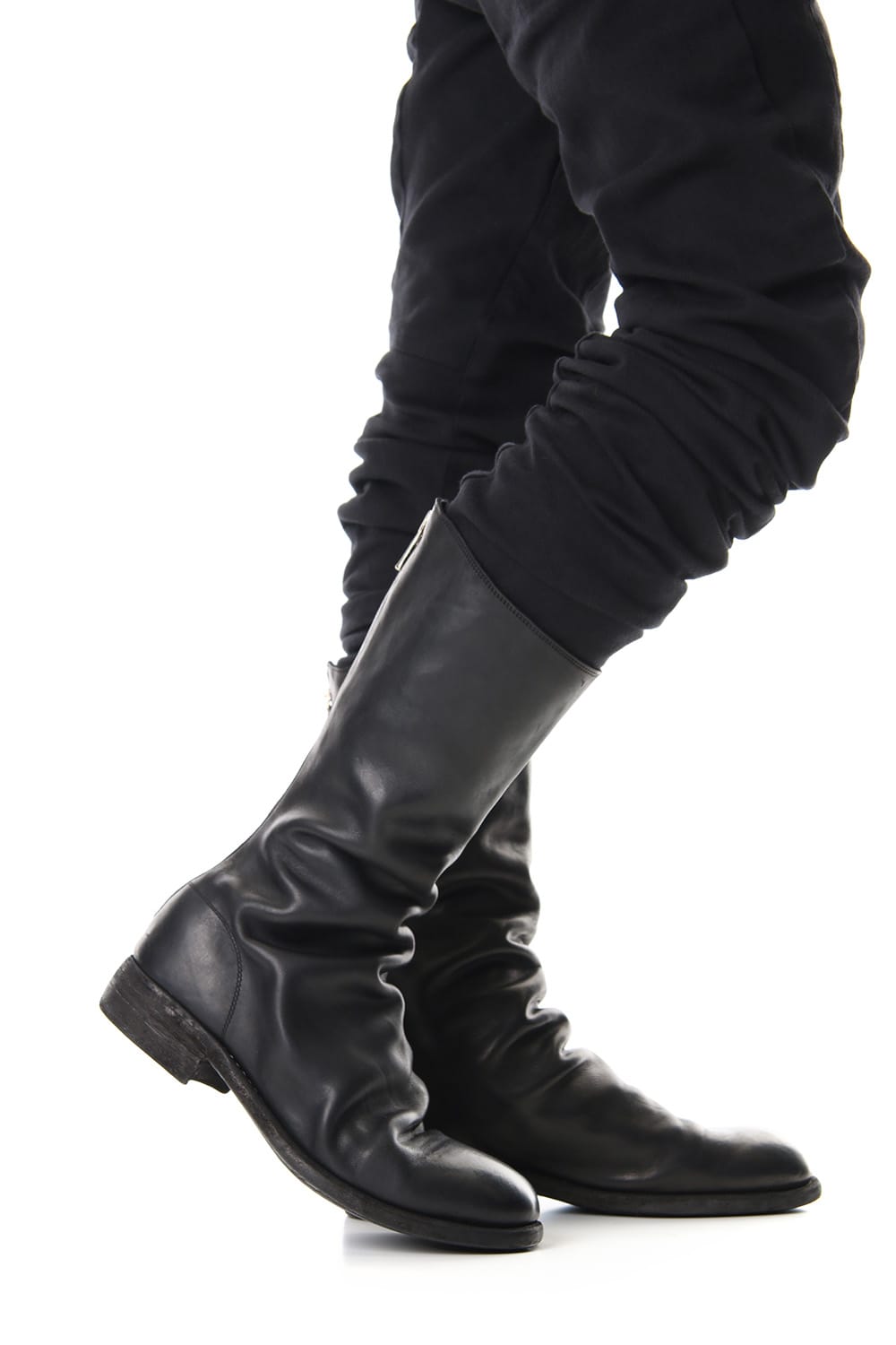 Long Back Zip Boots Single Sole - Horse Full Grain Leather - 989