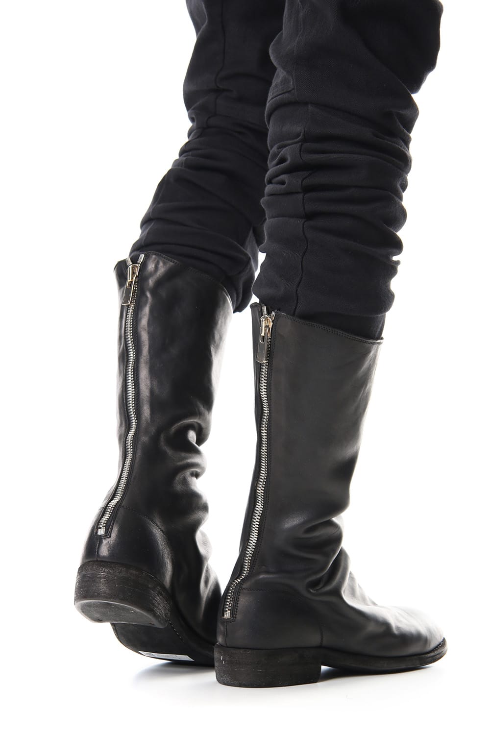 Long Back Zip Boots Single Sole - Horse Full Grain Leather - 989