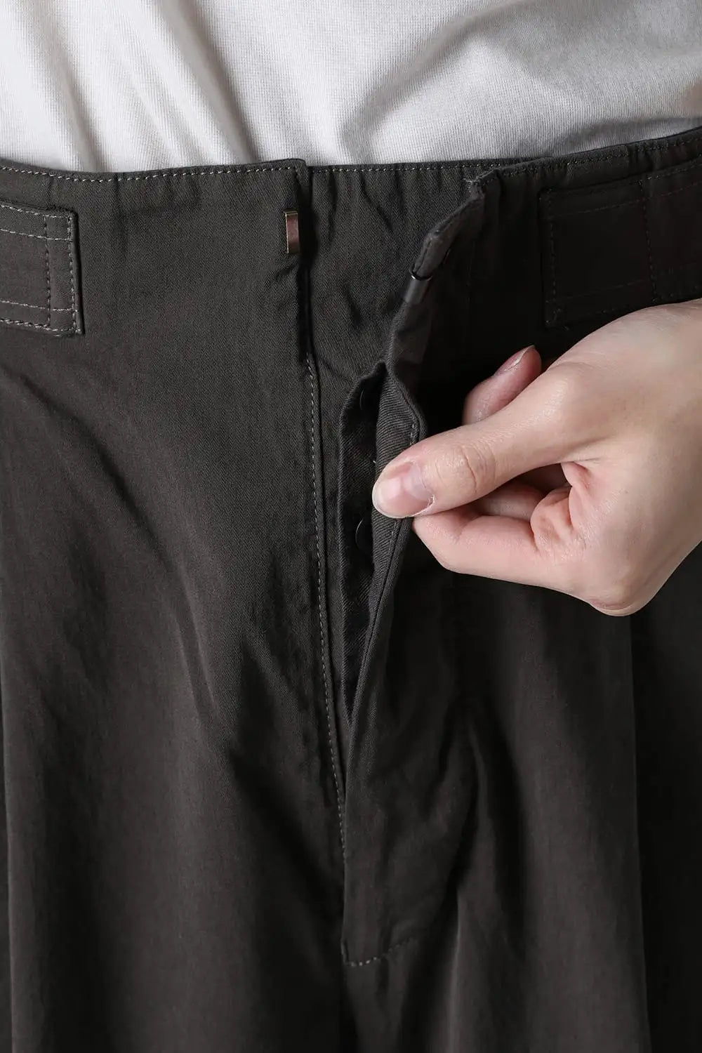 Dry Cotton Wide-Cropped Pants  Olive Drab