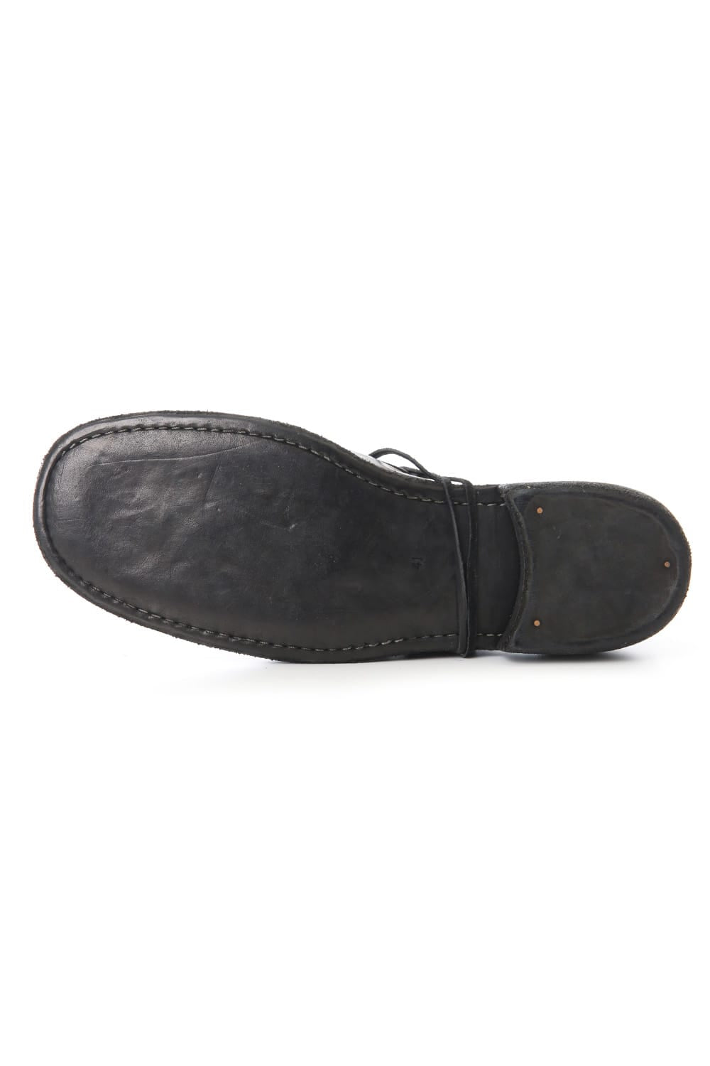 Classic Derby Shoes Laced Up Single Sole - Horse Full Grain Leather - Black